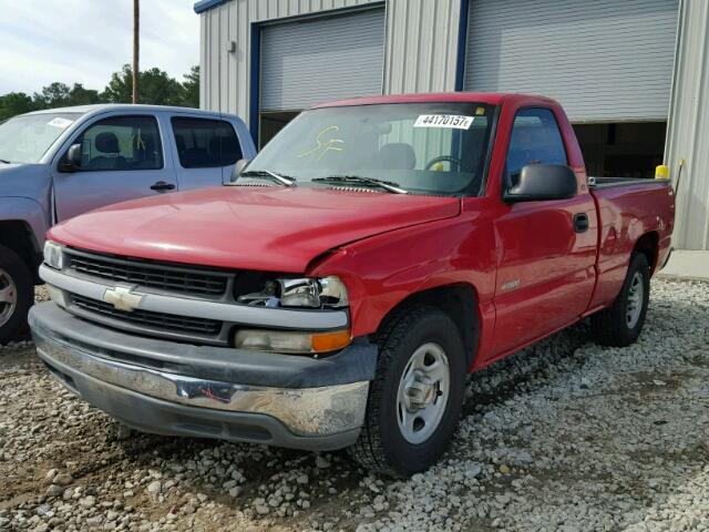 1GCEC14WXXZ200827 - 1999 CHEVROLET SILVERADO RED photo 2