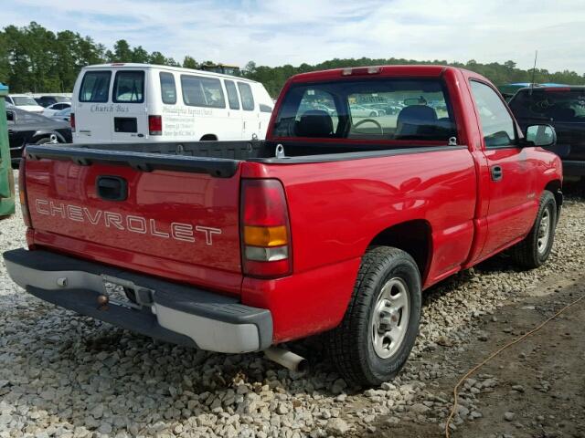 1GCEC14WXXZ200827 - 1999 CHEVROLET SILVERADO RED photo 4