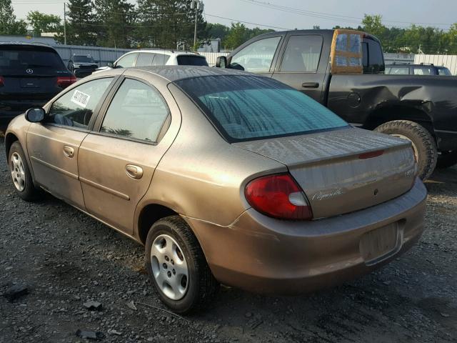 1P3ES46C6YD517378 - 2000 PLYMOUTH NEON BASE 金色 照片 3