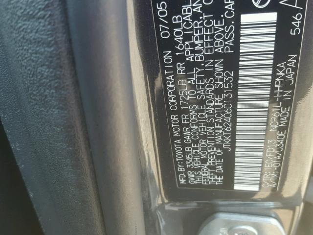 JTKKT624060131532 - 2006 TOYOTA SCION XA გრაფიტი ფოტო 10