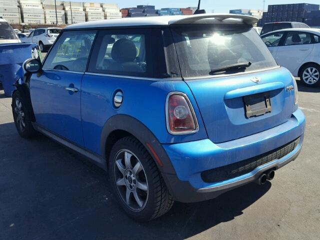 WMWMF7C56ATZ73106 - 2010 MINI COOPER S BLUE photo 3