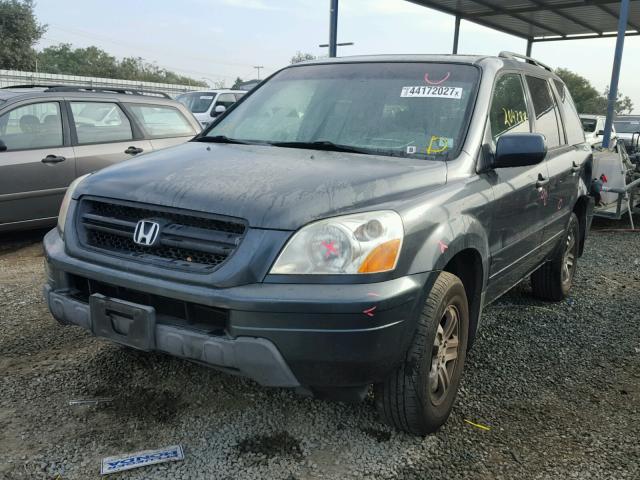 2HKYF18605H500668 - 2005 HONDA PILOT EXL BLUE photo 2