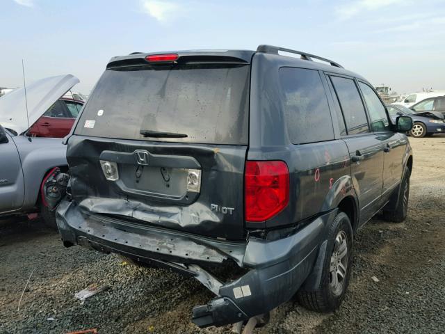 2HKYF18605H500668 - 2005 HONDA PILOT EXL BLUE photo 4