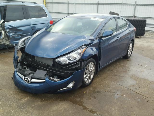 KMHDH4AE8FU342935 - 2015 HYUNDAI ELANTRA SE BLUE photo 2