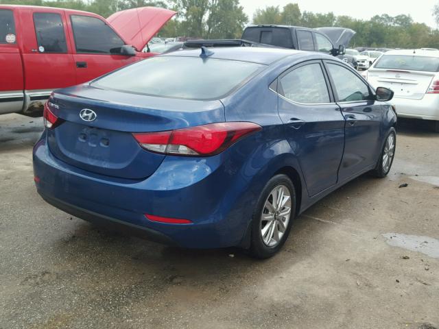 KMHDH4AE8FU342935 - 2015 HYUNDAI ELANTRA SE BLUE photo 4