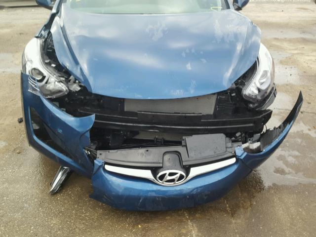 KMHDH4AE8FU342935 - 2015 HYUNDAI ELANTRA SE BLUE photo 9