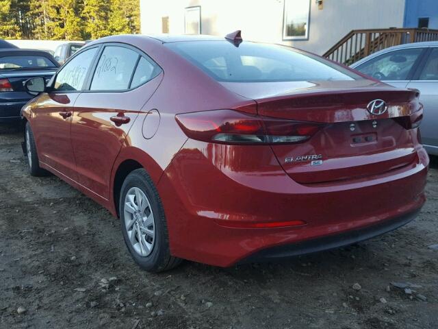 5NPD74LF3HH102072 - 2017 HYUNDAI ELANTRA SE RED photo 3