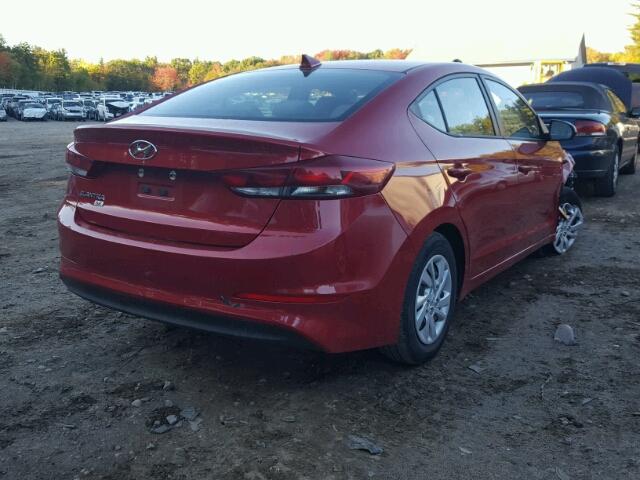 5NPD74LF3HH102072 - 2017 HYUNDAI ELANTRA SE RED photo 4