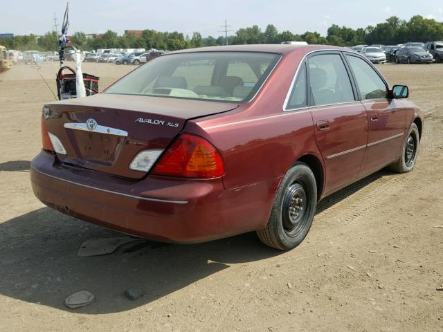 4T1BF28B0YU050972 - 2000 TOYOTA AVALON XL RED photo 4