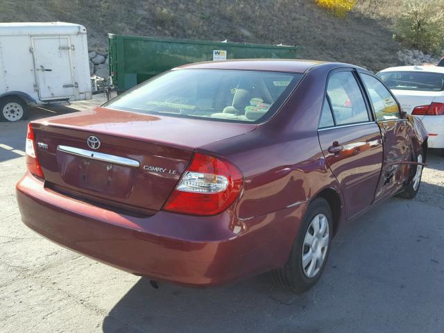 4T1BE32K84U374179 - 2004 TOYOTA CAMRY LE RED photo 4