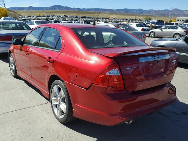 3FAHP0DC3BR345888 - 2011 FORD FUSION SPO RED photo 3