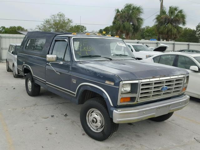 1FTEF14NXGNA18843 - 1986 FORD F150 Gris photo 1