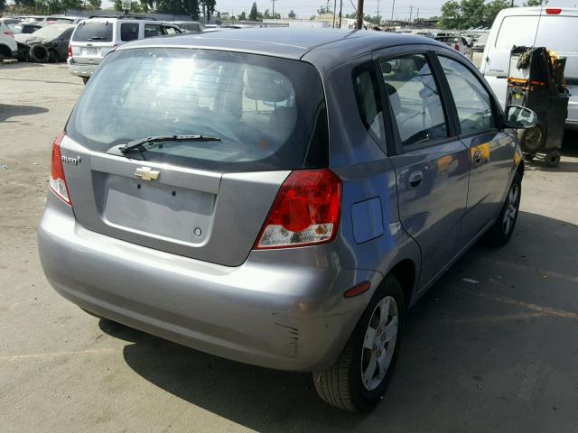 KL1TD66667B761072 - 2007 CHEVROLET AVEO BASE Gris photo 4