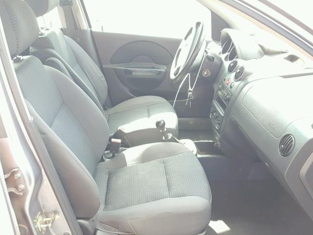 KL1TD66667B761072 - 2007 CHEVROLET AVEO BASE Gris photo 5