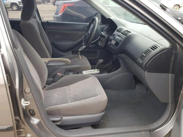 1HGES16315L025004 - 2005 HONDA CIVIC DX V GRAY photo 5