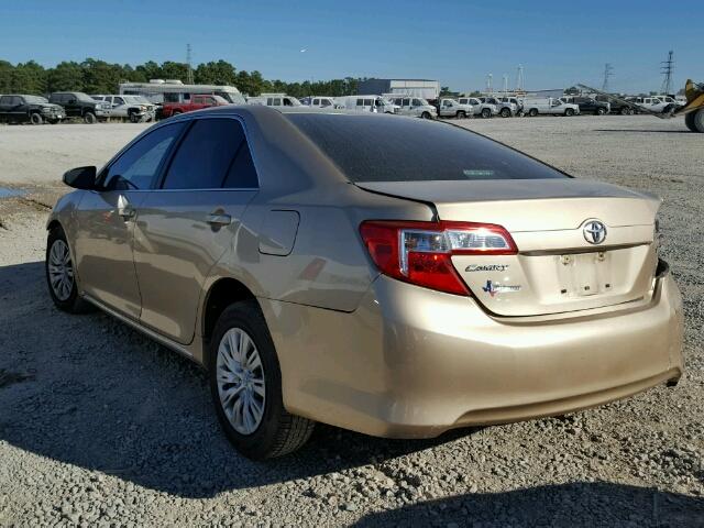 4T1BF1FK3CU051748 - 2012 TOYOTA CAMRY BASE GOLD photo 3