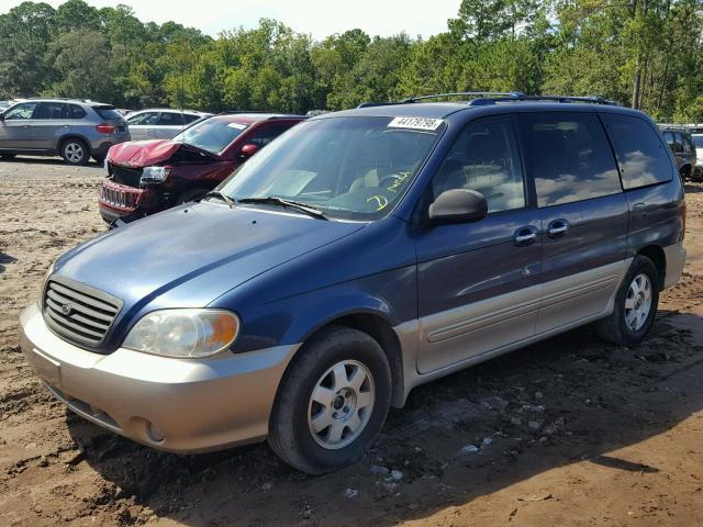 KNDUP131X26334396 - 2002 KIA SEDONA EX BLUE photo 2