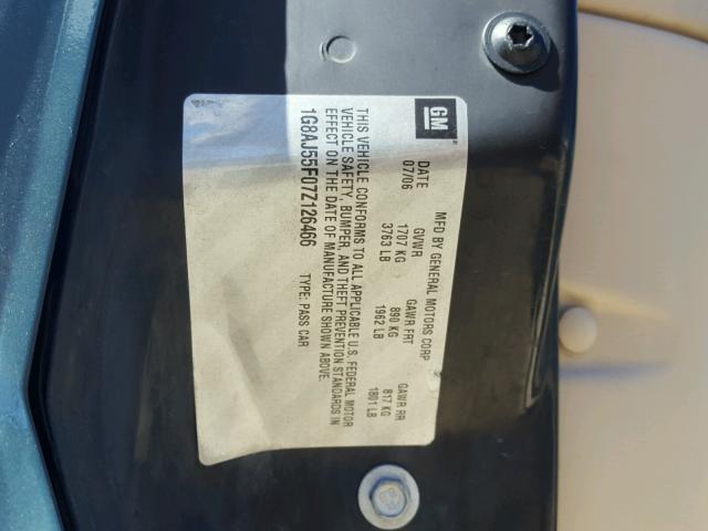 1G8AJ55F07Z126466 - 2007 SATURN ION LEVEL GREEN photo 10