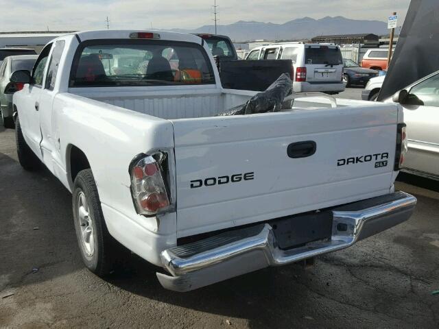 1D7GL42K94S728556 - 2004 DODGE DAKOTA WHITE photo 3