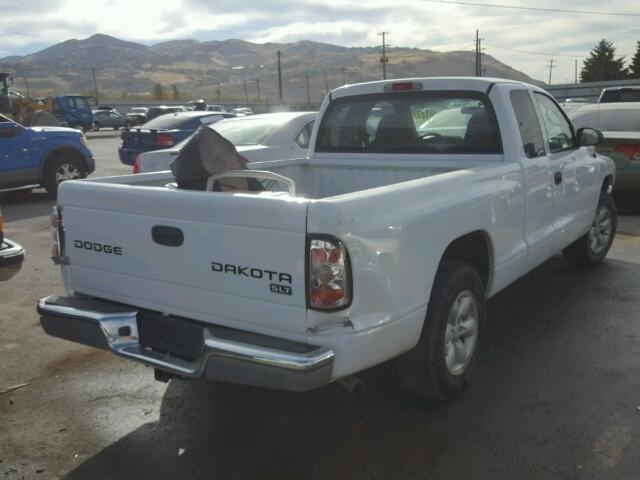 1D7GL42K94S728556 - 2004 DODGE DAKOTA WHITE photo 4