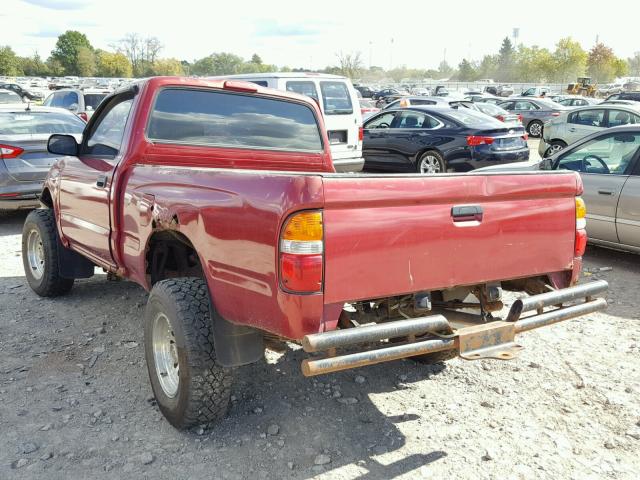 5TEPM62N72Z882981 - 2002 TOYOTA TACOMA MAROON photo 3