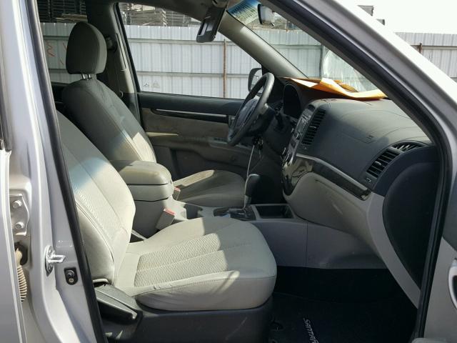 5NMSG13D59H304317 - 2009 HYUNDAI SANTA FE G SILVER photo 5