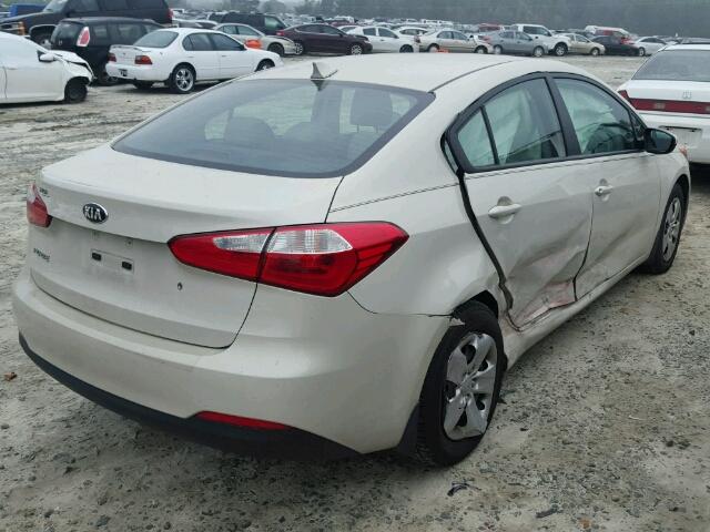 KNAFK4A69F5258220 - 2015 KIA FORTE TAN photo 4