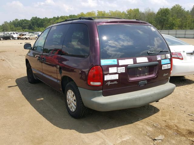 2P4FP2537XR405157 - 1999 PLYMOUTH VOYAGER MAROON photo 3