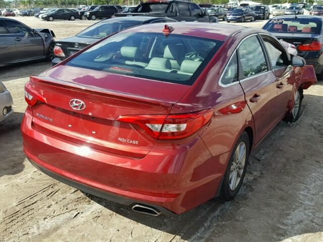 5NPE24AF3FH249866 - 2015 HYUNDAI SONATA SE RED photo 4