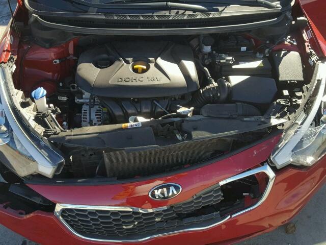 KNAFX4A68F5258047 - 2015 KIA FORTE LX RED photo 7