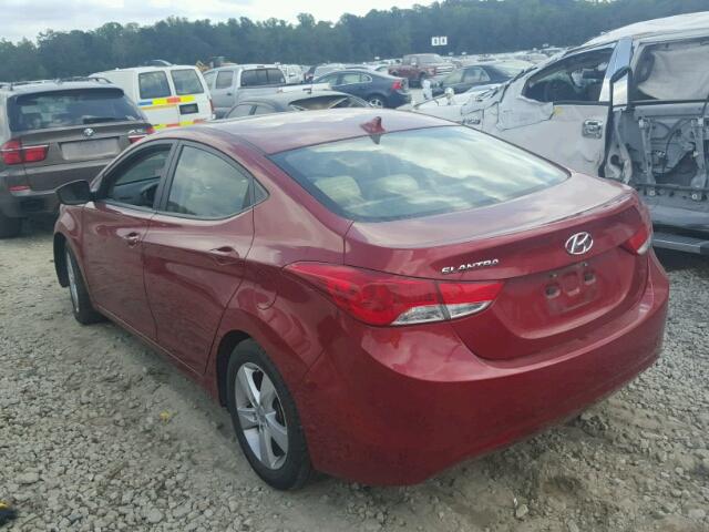 KMHDH4AE8BU116422 - 2011 HYUNDAI ELANTRA RED photo 3