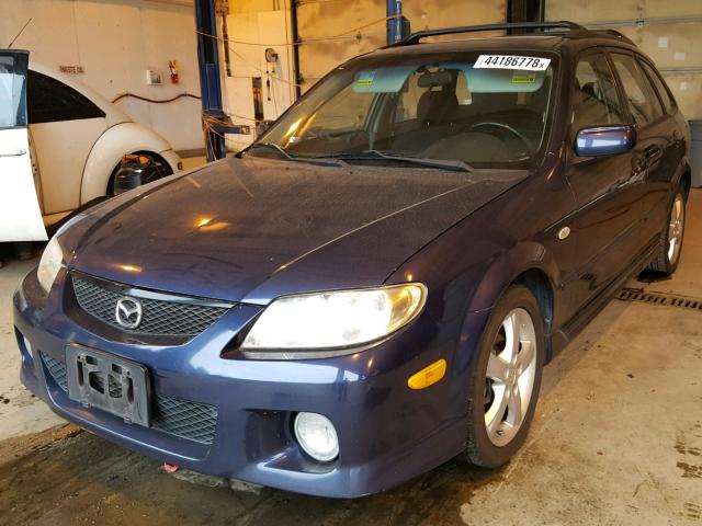 JM1BJ246221604775 - 2002 MAZDA PROTEGE PR BLUE photo 2