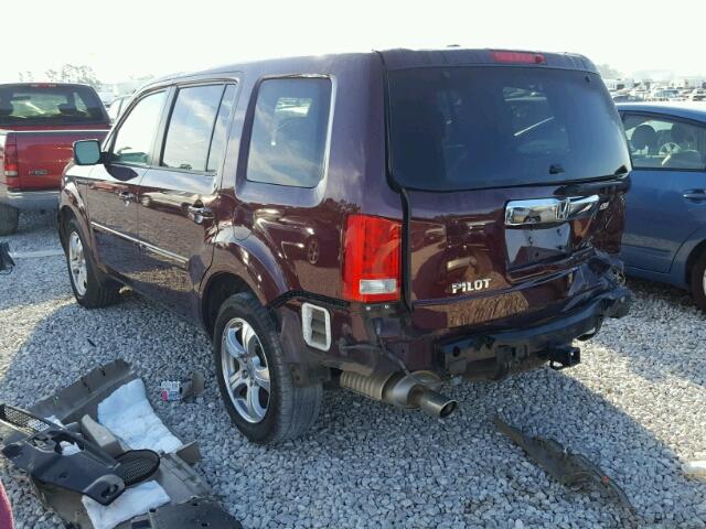 5FNYF3H54FB022192 - 2015 HONDA PILOT MAROON photo 3