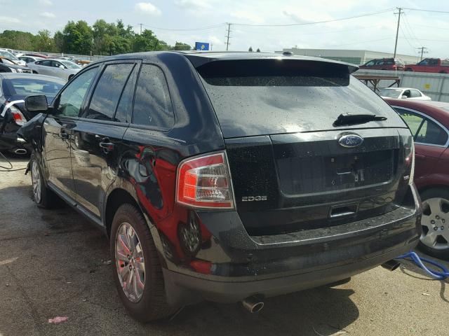 2FMDK3JC7ABA37614 - 2010 FORD EDGE SEL BLACK photo 3