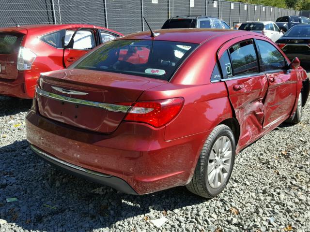 1C3CCBAB7EN124457 - 2014 CHRYSLER 200 LX RED photo 4