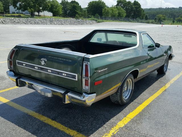 4A47H118075 - 1974 FORD RANCHERO GREEN photo 4