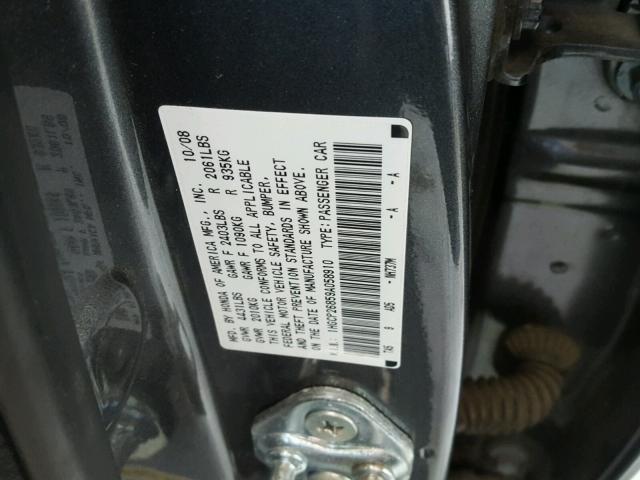 1HGCP26859A058910 - 2009 HONDA ACCORD EXL GRAY photo 10