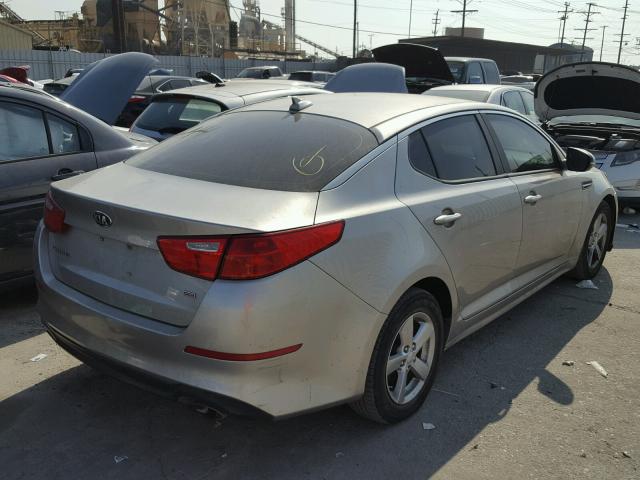 5XXGM4A76EG350292 - 2014 KIA OPTIMA LX GRAY photo 4