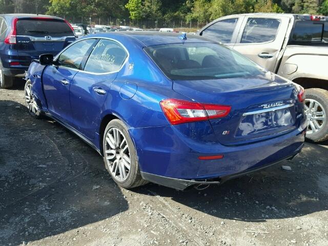 ZAM57RTA5F1134642 - 2015 MASERATI GHIBLI BLUE photo 3