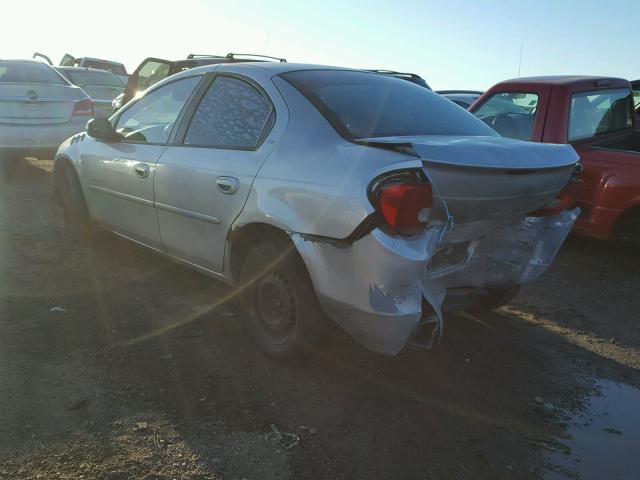 1B3ES46C71D253207 - 2001 DODGE NEON SE SILVER photo 3