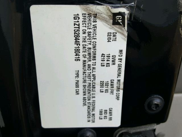 1G1ZT52844F180416 - 2004 CHEVROLET MALIBU LS Qara foto 10