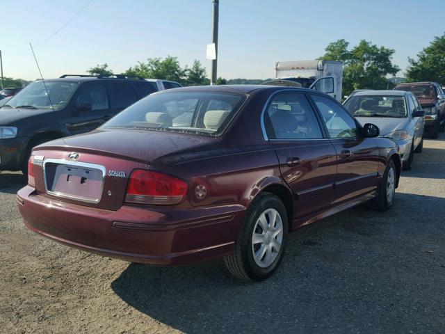 KMHWF25S73A836168 - 2003 HYUNDAI SONATA GL BURGUNDY photo 4