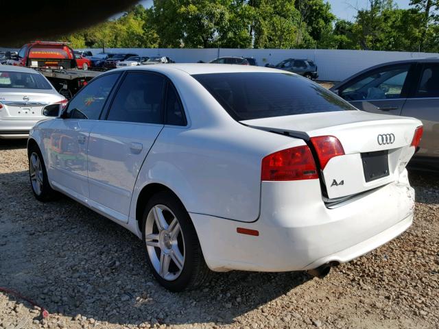 WAUAF78E18A046483 - 2008 AUDI A4 2.0T WHITE photo 3