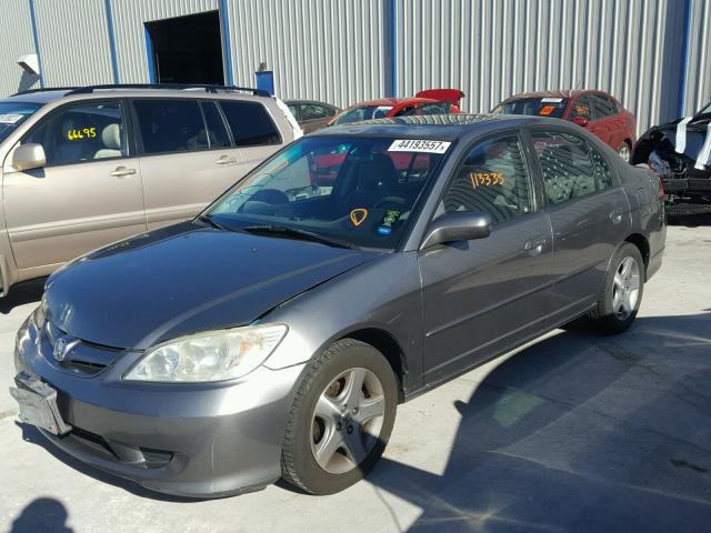 2HGES25724H502884 - 2004 HONDA CIVIC EX GRAY photo 2