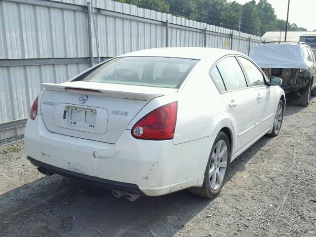 1N4BA41E17C813076 - 2007 NISSAN MAXIMA SE WHITE photo 4