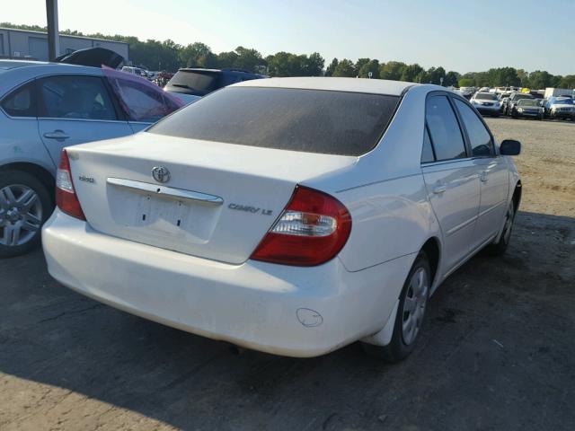 4T1BE30K92U561625 - 2002 TOYOTA CAMRY LE WHITE photo 4