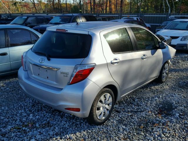 JTDKTUD39DD545253 - 2013 TOYOTA YARIS SILVER photo 4