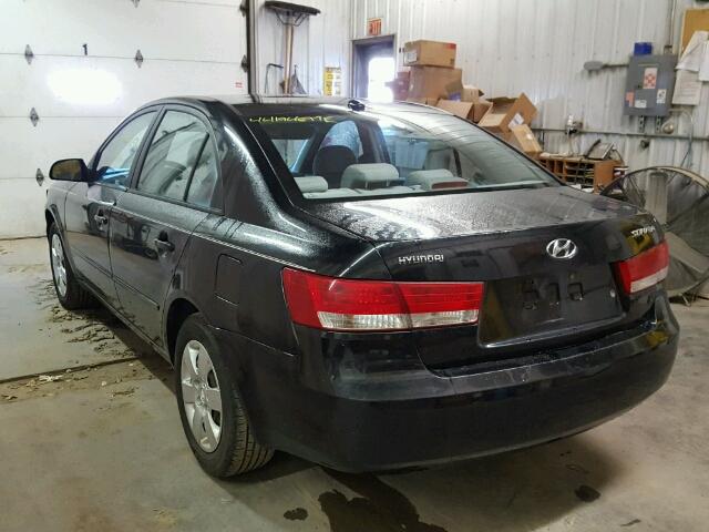 5NPET46C48H378830 - 2008 HYUNDAI SONATA GLS BLACK photo 3