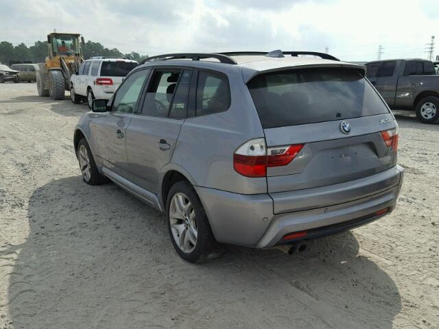 WBXPC93447WF00524 - 2007 BMW X3 3.0SI GRAY photo 3