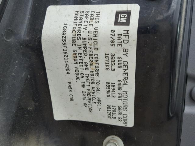 1G8AZ55F16Z114284 - 2006 SATURN ION LEVEL SILVER photo 10